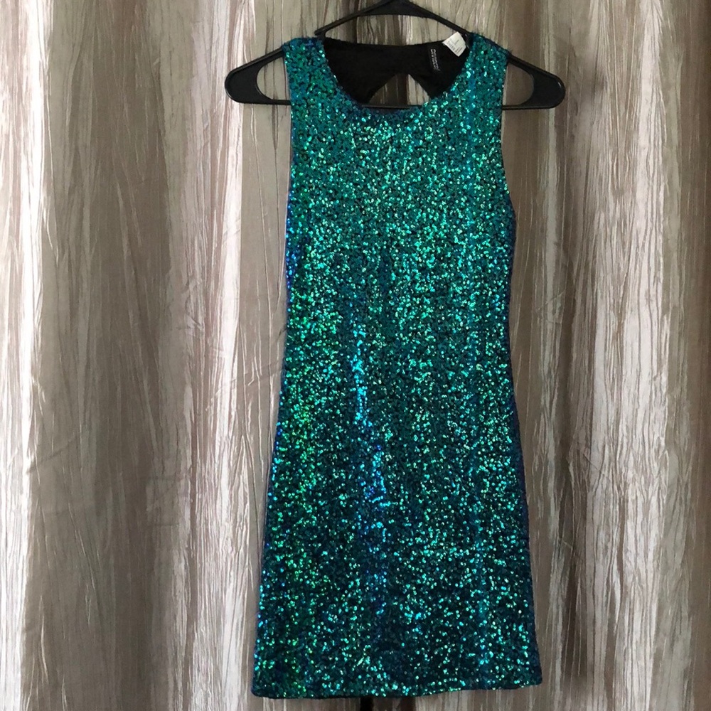 Mermaid sequin cut out mini dress, Divided by H&M
